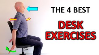 The 4 Best Office Desk Exercises For Neck Pain Back Pain amp Carpal Tunnel [upl. by Gamaliel]