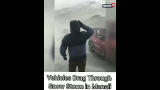 Manali Snowfall  Snow Storm India  Vehicles Drag Through Snow Storm  Shorts  CNN News18 [upl. by Niel979]