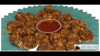 Recette de Boulettes de boeuf au fromage facile et rapideBeef meatballs with cheese [upl. by Coombs]