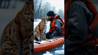 Rescue Mission of Lynx Cubs Trapped in Net  Brave Rescuer in Actionshortsforyoulynx [upl. by Tate]