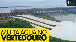 ibtv Itaipu abre as três calhas do vertedouro [upl. by Silvana]