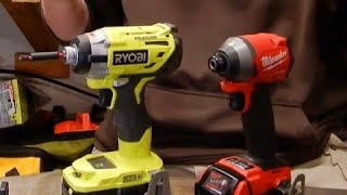 Ryobi Brushless vs Milwaukee Gen 3 impact driver [upl. by Adnac]