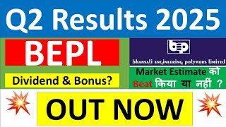 BEPL Q2 results 2025  Bhansali Engineering results today  BEPL Share News  BEPL Share latest news [upl. by Kriss]