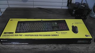 Unboxing Corsair K55 RGB Pro Keyboard  Harpoon RGB Pro Gaming Bundle [upl. by Eniahpets]