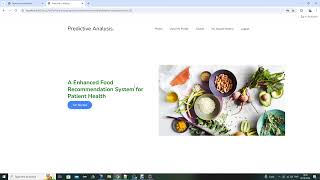 A Personalized Food Recommendation System for Patient Health in JAVA [upl. by Chiou]