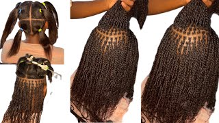 How to micro twist on relaxe Hair with Human hair minitwist microtwists twist twostrandtwist [upl. by Pinchas476]