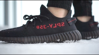 Yeezy V2 Black and Red REVIEW  ON FEET [upl. by Rramo]