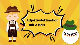 Adjektivdeklination mit 3 Beispielen  Deutsche Grammatik german2you deutschgrammatik studygerman [upl. by Ytsim]