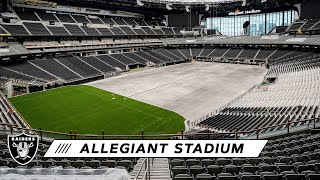 Raiders Gameday Field Tray Moves Inside Allegiant Stadium for the First Time  Las Vegas Raiders [upl. by Ettenom]