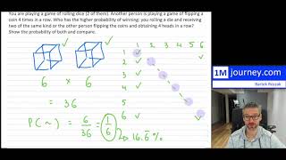 Game of rolling dice and flipping coins example [upl. by Nappy]