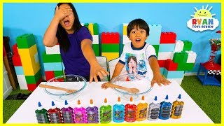 3 COLORS OF GLUE SLIME CHALLENGE [upl. by Yeffej]