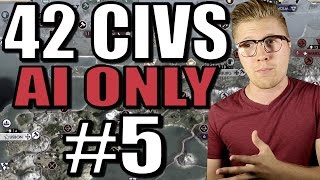 Civ 5 Gameplay Brave New World Let’s Play  AI Only ALL CIVS MOD Part 5 [upl. by Li]