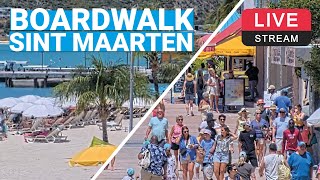 Boardwalk  Great Bay Beach  Philipsburg  Sint Maarten 🌴💦🛳️ LIVE WEBCAM [upl. by Bertha]