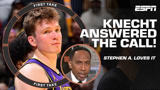 Dalton Knecht ANSWERED THE CALL 📞 Stephen A loves what he sees from the Lakers rookie  First Take [upl. by Ecad600]