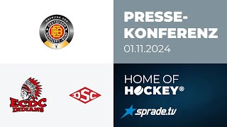 01112024  Pressekonferenz  ECDC Memmingen Indians vs Deggendorfer SC [upl. by Killigrew]