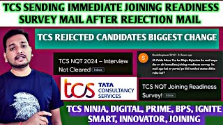 TCS JOINING BIGGEST CHANGE 😳  BREAKING NEWS 🔥  REJECTION MAIL  JOINING READINESS SURVEY  OL ILP [upl. by Cerracchio]