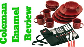 Coleman 24 Piece Enamel Dinnerware Set Review [upl. by Agnese]