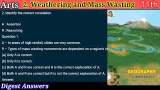 11th Stream Arts  2Weathering and Mass Wasting  Geography  Exercise Question Answer Textbook [upl. by Kin]