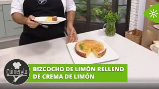 Cómetelo  Bizcocho de limón relleno de crema de limón [upl. by Yelssew]