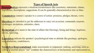 Language amp Linguistics Pragmatics  Speech Acts amp Speech Act Theory [upl. by Atined]