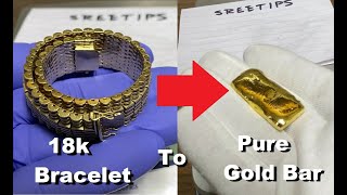 Pure Gold From an 18k Bracelet [upl. by Assirolc]