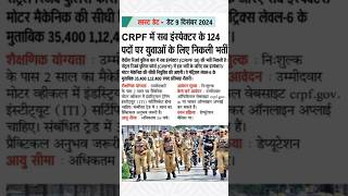 🔴CRPF sub inspector 🧐 CRPF SI 🔥 CRPF update 🎉 CRPF new vacancy [upl. by Ronyar]