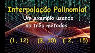 Interpolação Polinomial Um exemplo utilizando os três métodos [upl. by Adla526]