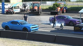 Dodge Demon vs Hellcat Redeye  drag race [upl. by Fredette]