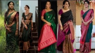 Latest Dark Green Color SILK SAREE COLLECTIONS [upl. by Hercules]