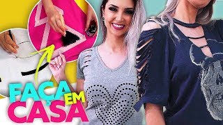 DIY CUSTOMIZANDO ROUPAS VELHAS SEM GASTAR [upl. by Drais558]