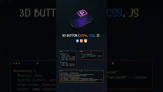 Spline Tool  3D Button Effect css html coding spline shorts animation button js subscribe [upl. by Ailssa]