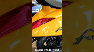 shorts  Yamaha Fascino 125 Fi Hybrid Yellow Color Walkaround Video [upl. by Atirak18]