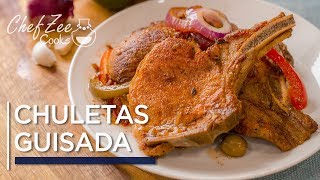 Chuletas Guisada Dominicanas  Dominican Pork Chops  Made To Order  Chef Zee Cooks [upl. by Sedruol]