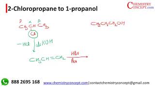 2Chloropropane to 1Propanol Organic chemistry conversions [upl. by Daune649]