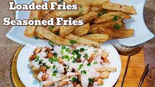 2 NEW FRIES RECIPES WITH OUT CHEESELOADED FRIES AND SEASONED FRIES [upl. by Kaazi]