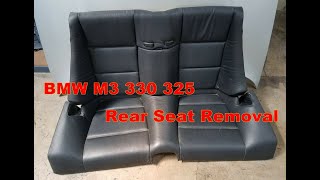 Bmw E46 330ci 325ci Rear Seat Removal Convertible Model [upl. by Kilk434]