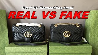 REAL VS FAKE Gucci GG Marmont Matelasse Bag Size Small [upl. by Pagas]