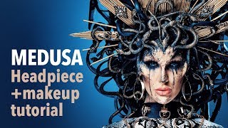 Medusa headpiece and makeup tutorial [upl. by Mark]