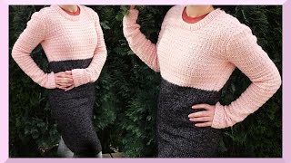 Pullover stricken einfach für Anfänger Anleitung Frühling [upl. by Artaed]