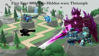 First Ever 800k Trio Hidden Wave on Sky Islands Roblox Tower Defense Simulator [upl. by Annatnas]