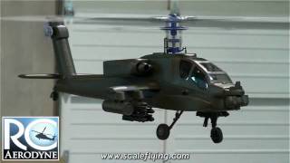 RC Aerodyne Scale AH64 Apache 500Size Fuselage Test Flight [upl. by Glarum]