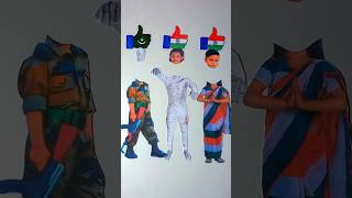 India 🇮🇳 Pakistan 🇵🇰 I Love My Country  Happy Independence Day Drawing shorts art ashortaday [upl. by Os]