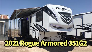 2021 Forest River Vengeance Rogue Armored 351G2 5th Wheel Toy Hauler [upl. by Emmalynn]