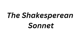 Shakesperean sonnet [upl. by Bora]