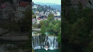 Bosanski najljepsi vodopad waterfall bosna travel nature jajce drone bosnaihercegovina [upl. by Yrrab]