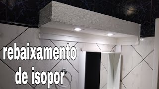 rebaixamento de isopor banheiro com iluminação moderna [upl. by Asined]