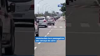 Mototaxista leva passageiros em carcaça de carro shorts balançogeral [upl. by Tania768]