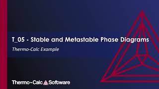 Example T05  Stable and Metastable Phase Diagrams [upl. by Auoy138]