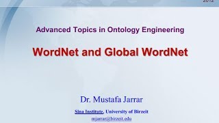 WordNet and Global WordNet [upl. by Llemor]