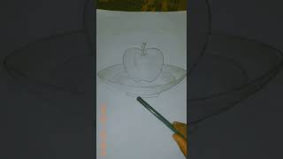 How to drawing apple in the plateart 🥰🥰🥰🥰🥰😱😱😱 [upl. by Olnay448]